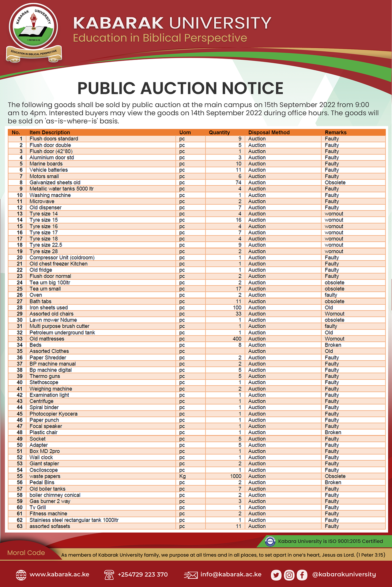 Public Auction Notice